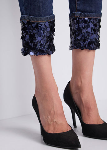 Jeans da donna con risvolto e paillettes - art. 521BD26008 - Gaudi Autunno Inverno 2025/26 Donna