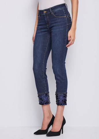Jeans da donna con risvolto e paillettes - art. 521BD26008 - Gaudi Autunno Inverno 2025/26 Donna