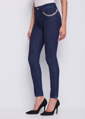 Jeans da donna in misto cotone con catena - art.  521BD26014 - Gaudi Autunno Inverno 2025/26 Donna