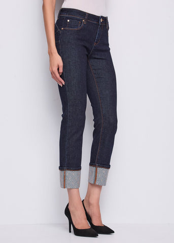 Jeans da donna con risvolto e strass - art. 521BD26015 - Gaudi Autunno Inverno 2025/26 Donna