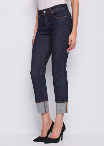 Jeans da donna con risvolto e strass - art. 521BD26015 - Gaudi Autunno Inverno 2025/26 Donna