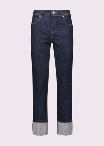 Jeans da donna con risvolto e strass - art. 521BD26015 - Gaudi Autunno Inverno 2025/26 Donna