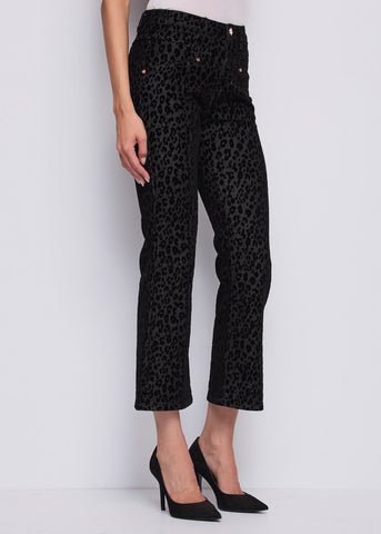 Jeans da donna in cotone con stampa flock animalier - art.  521BD26034 - Gaudi Autunno Inverno 2025/26 Donna