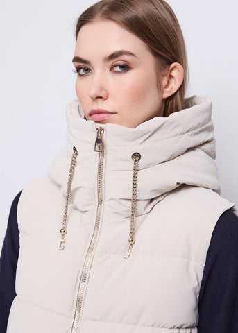 Gilet da donna con cappuccio e coulisse a catena - art. 521BD35008 - Gaudi Autunno Inverno 2025/26 Donna