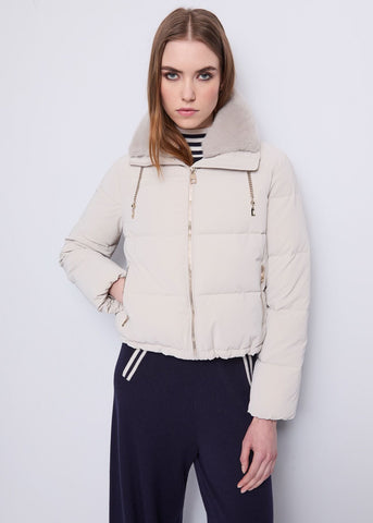 Piumino corto da donna con cappuccio e coulisse a catena - art. 521BD35009 - Gaudi Autunno Inverno 2025/26 Donna