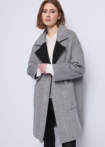 Cappotto da donna jacquard con revers - art. 521BD35027 - Gaudi Autunno Inverno 2025/26 Donna