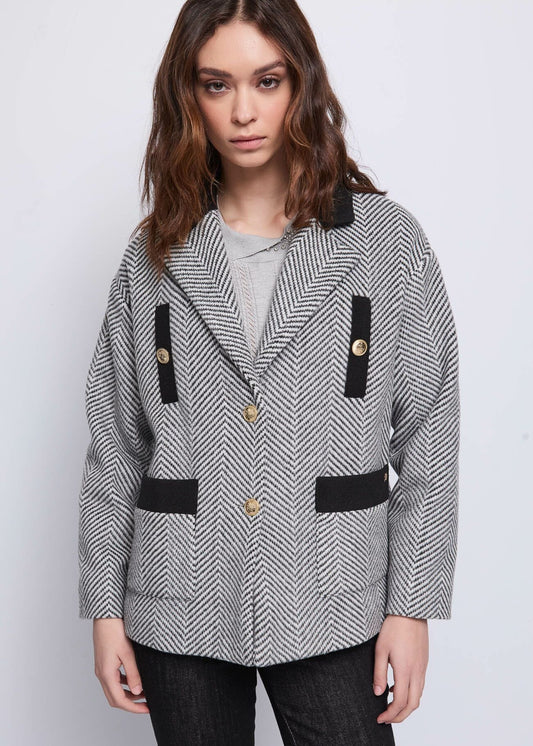 Giacca da donna jacquard con bottoni dorati - art. 521BD35028 - Gaudi Autunno Inverno 2025/26 Donna