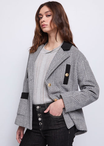 Giacca da donna jacquard con bottoni dorati - art. 521BD35028 - Gaudi Autunno Inverno 2025/26 Donna