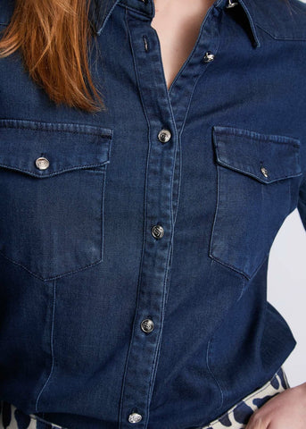 Camicia da donna in chambray con bottoni logati - art. 521BD46005 - Gaudi Autunno Inverno 2025/26 Donna
