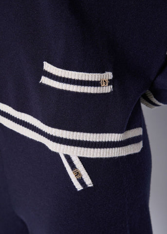 Maglia bianca da donna in filato con righe - art. 521BD53007 - Gaudi Autunno Inverno 2025/26 Donna