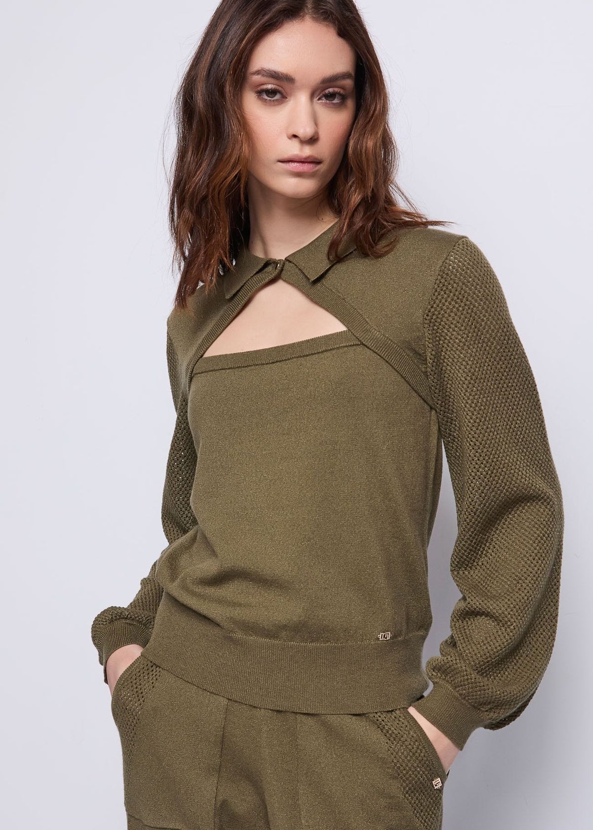 Maglia da donna lurex con motivo cut-out - art. 521BD53053 - Gaudi Autunno Inverno 2025/26 Donna