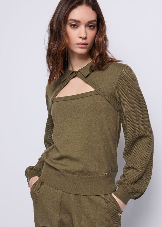 Maglia da donna lurex con motivo cut-out - art. 521BD53053 - Gaudi Autunno Inverno 2025/26 Donna