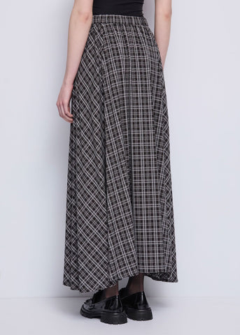 Gonna lunga con motivo check e strass - art. 521BD75005 - Gaudi Autunno Inverno 2025/26 Donna