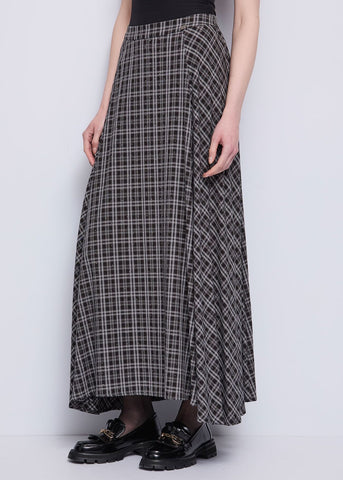 Gonna lunga con motivo check e strass - art. 521BD75005 - Gaudi Autunno Inverno 2025/26 Donna