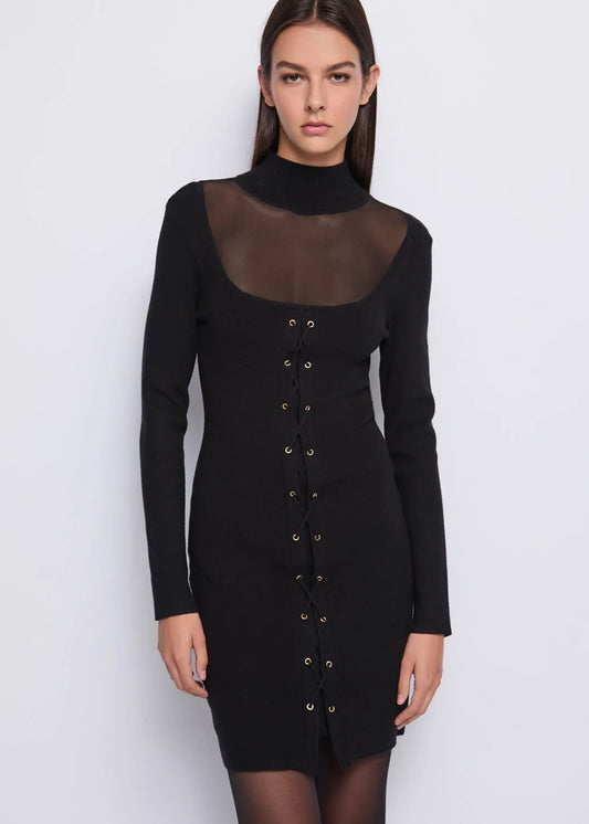 Mini abito nero in maglia - art. 521DD13006 - Denny Rose Autunno Inverno 2025/26