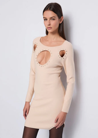 Abito corto con strass - art. 521DD13008 - Denny Rose Autunno Inverno 2025/26