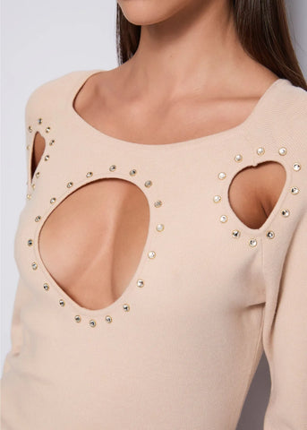 Abito corto con strass - art. 521DD13008 - Denny Rose Autunno Inverno 2025/26