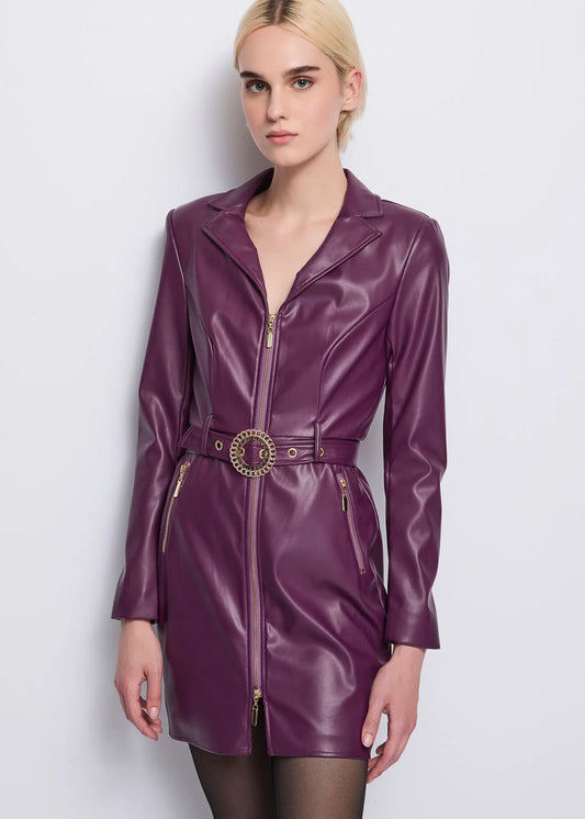 Abito in ecopelle con cintura - art. 521DD18003 - Denny Rose Autunno Inverno 2025/26