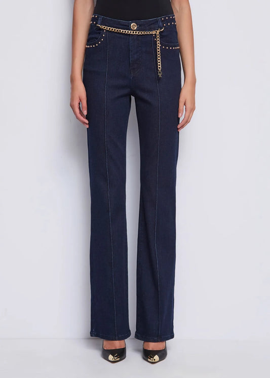 Pantalone denim con borchie - art. 521DD26005  - Denny Rose Autunno Inverno 2025/26