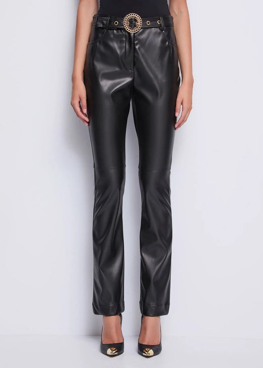 Pantalone in ecopelle con cintura - art. 521DD28003  - Denny Rose Autunno Inverno 2025/26