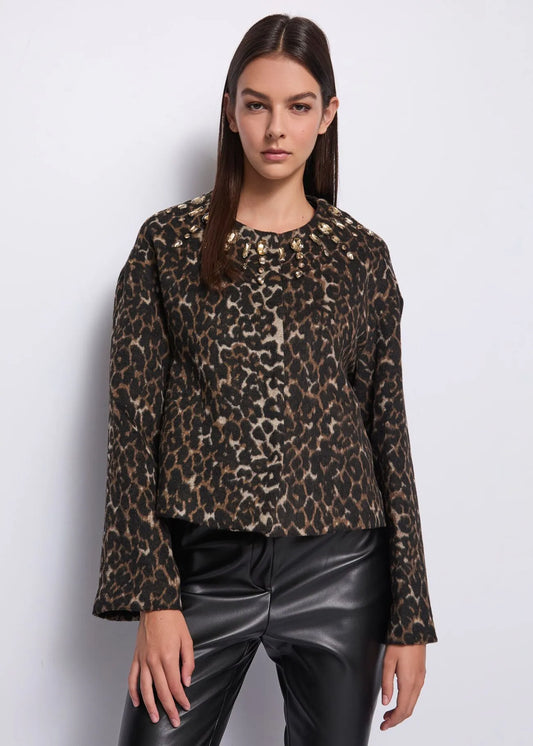 Caban monopetto maculato - art. 521DD35006 - Denny Rose Autunno Inverno 2025/26