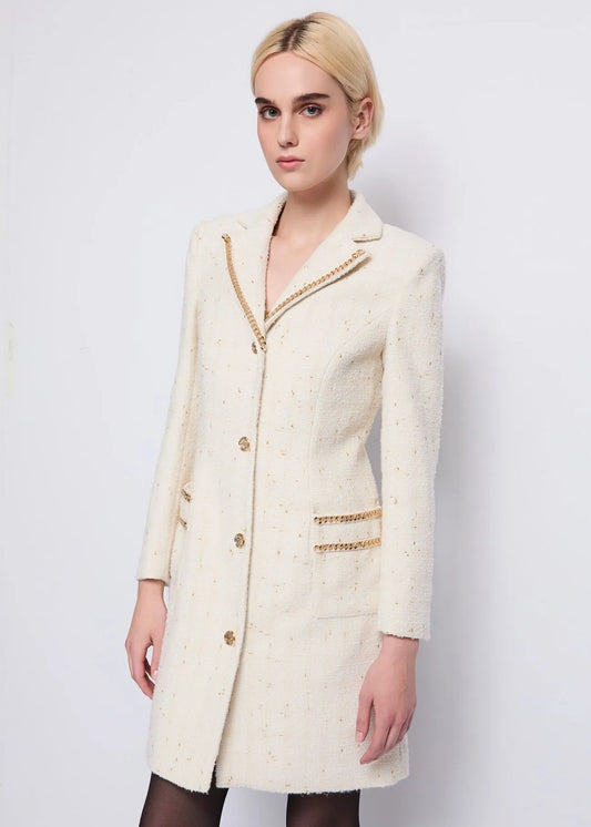 Cappotto monopetto con catene - art. 521DD35015- Denny Rose Autunno Inverno 2025/26