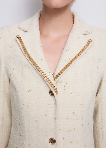 Cappotto monopetto con catene - art. 521DD35015- Denny Rose Autunno Inverno 2025/26