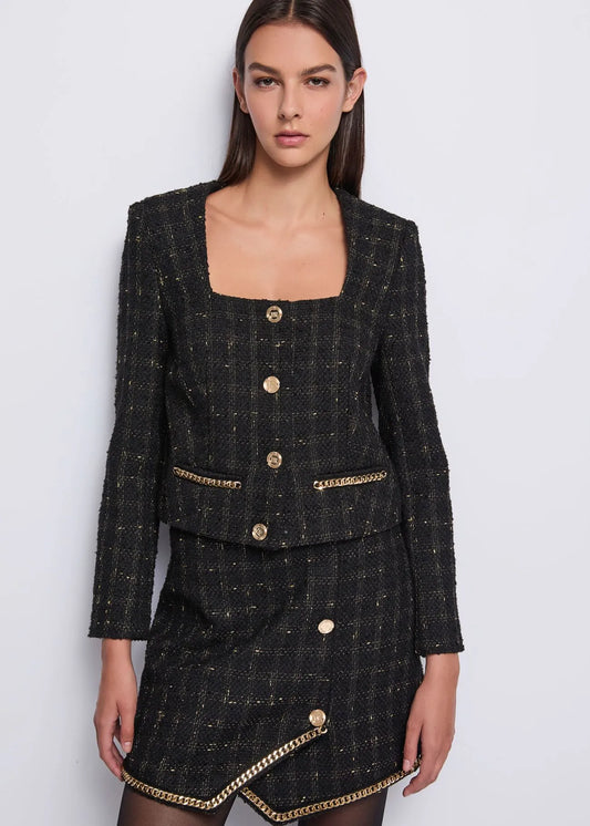 Giacca corta a manica lunga con catene - art. 521DD35017- Denny Rose Autunno Inverno 2025/26