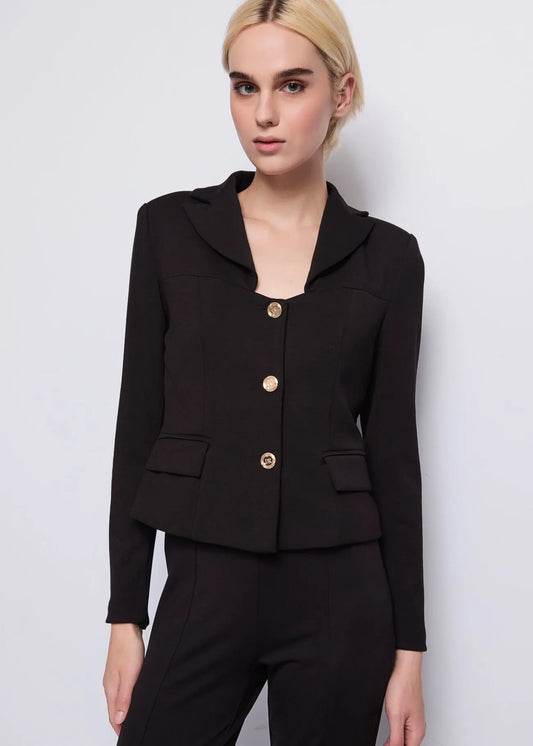 Chaqueta de abotonadura sencilla con detalles de encaje - art. 521DD35009 - Denny Rose Otoño Invierno 2025/26