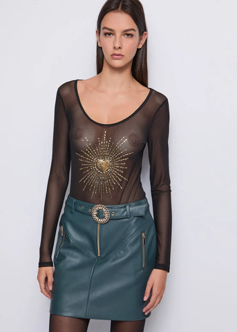 Body in tulle con ricamo - art. 521DD44001 - Denny Rose Autunno Inverno 2025/26