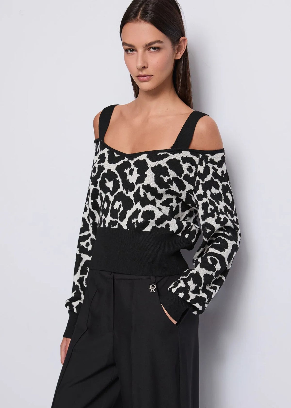 Maglia in lana e seta jacquard  - art. 521DD53007- Denny Rose Autunno Inverno 2025/26