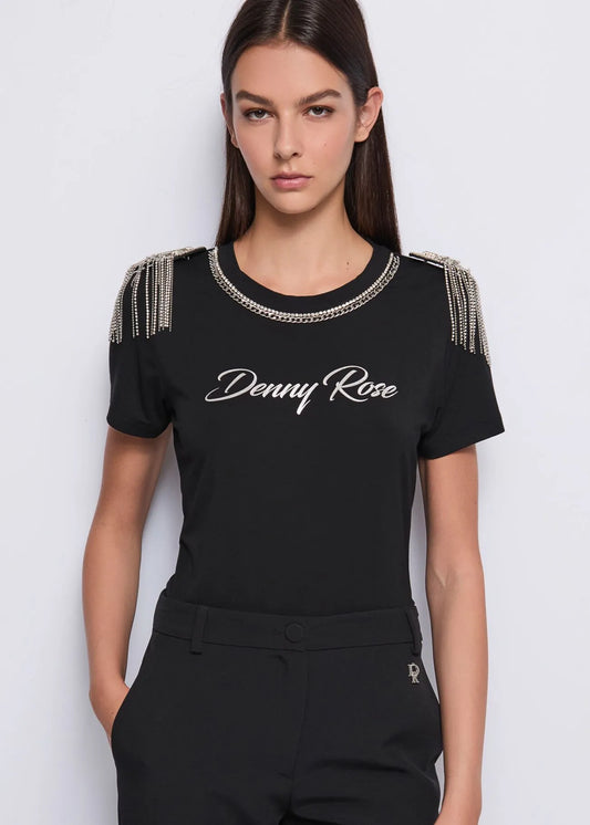 T-shirt con spille - art. 521DD64007- Denny Rose Autunno Inverno 2025/26