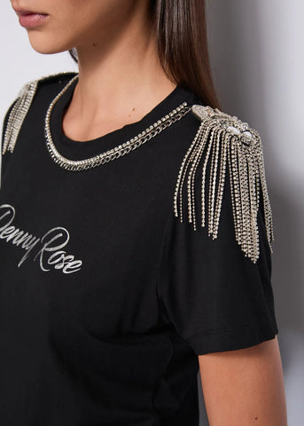 T-shirt con spille - art. 521DD64007- Denny Rose Autunno Inverno 2025/26