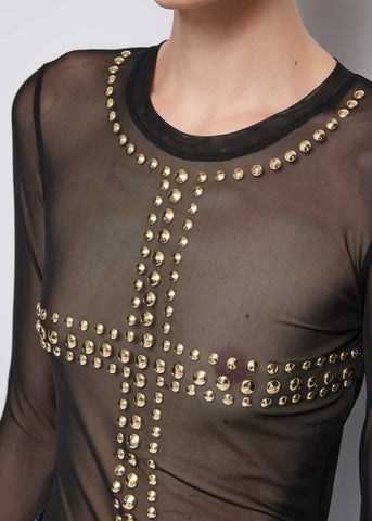 T-shirt in tulle - art. 521DD64011- Denny Rose Autunno Inverno 2025/26