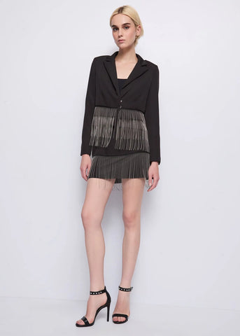 Gonna corta con frange - art. 521DD75007 Denny Rose Autunno Inverno 2025/26