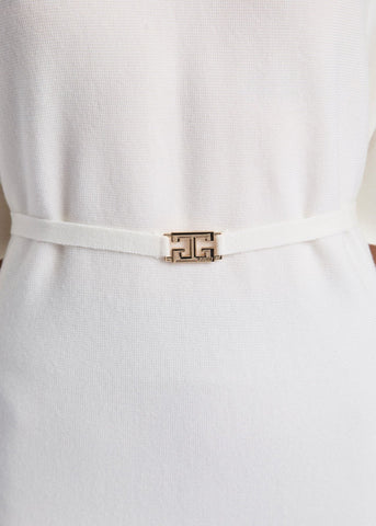 Abito bianco da donna con cintura - art. 521FD13006 - Gaudi Autunno Inverno 2025/26 Donna