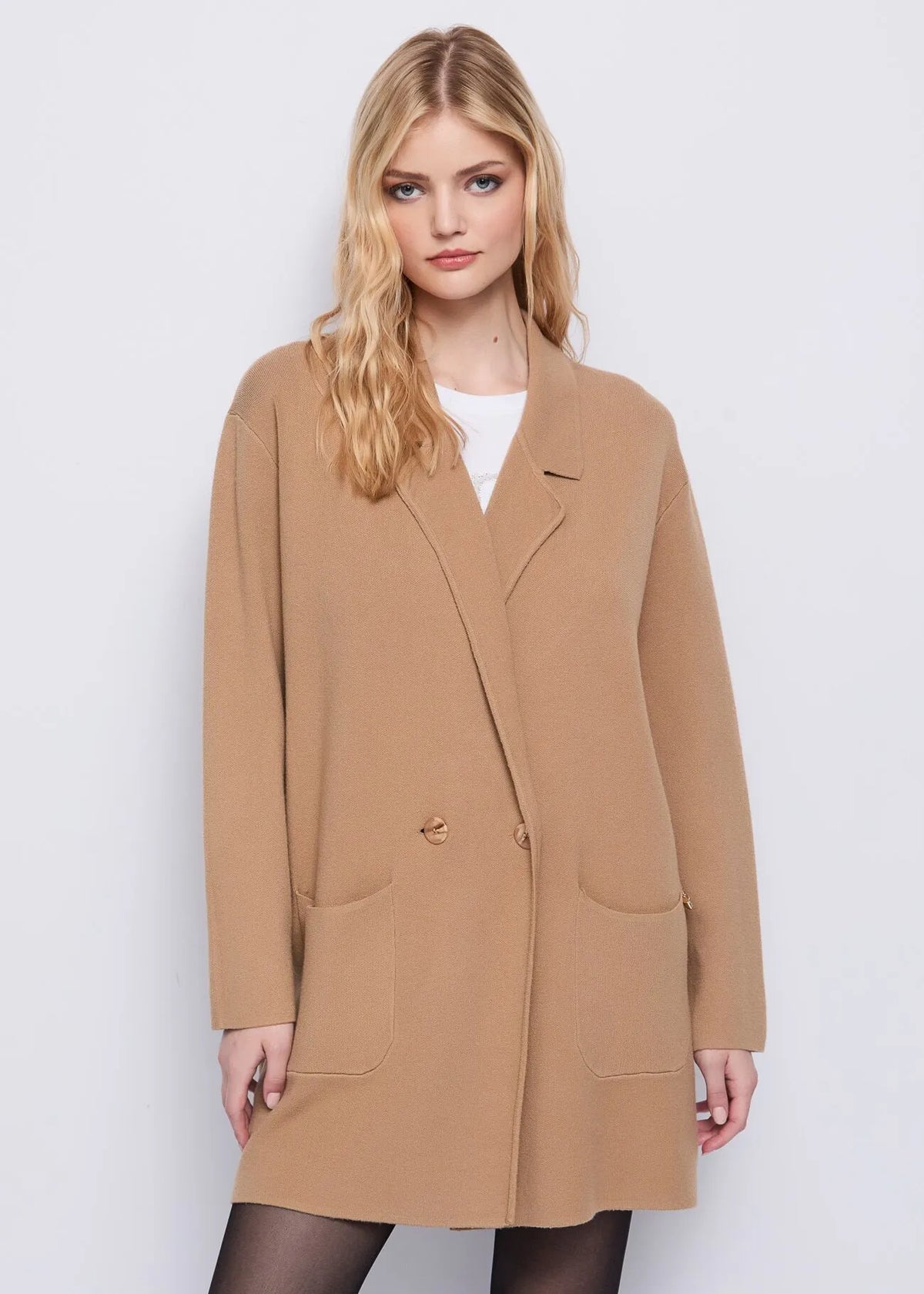 Giacca beige in alpaca - art. 521ND33002 - Denny Rose Autunno Inverno 2025/26