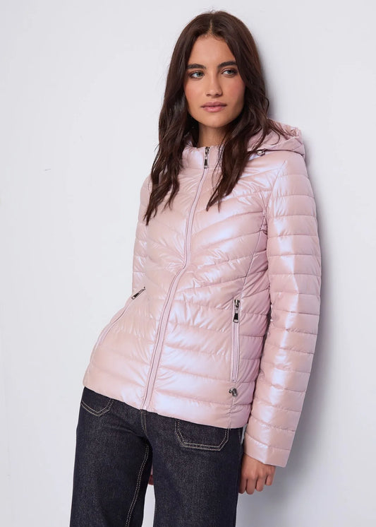 Piumino rosa in nylon trapuntato  - art. 521ND35019 - Denny Rose Autunno Inverno 2025/26