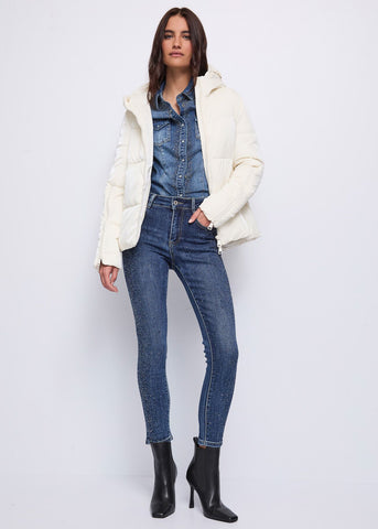 Camicia denim con strass - art. 521ND46002  - Denny Rose Autunno Inverno 2025/26