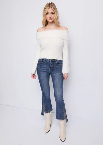 Maglia bianca in filato - art. 521ND53018  - Denny Rose Autunno Inverno 2025/26