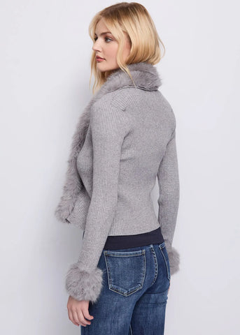 Cardigan collo in ecopelliccia - art. 521ND53037 - Denny Rose Autunno Inverno 2025/26