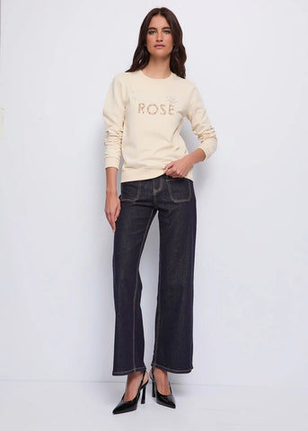 Felpa rosa in cotone con logo  - art. 521ND64016  - Denny Rose Autunno Inverno 2025/26