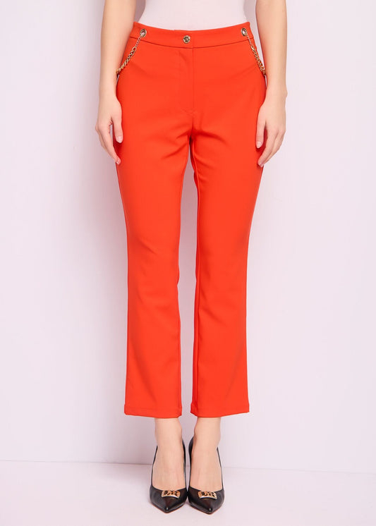 Pantaloni rossi con catene  TROUSERS - art. 511DD25010 - Denny Rose Primavera Estate 2025 Donna