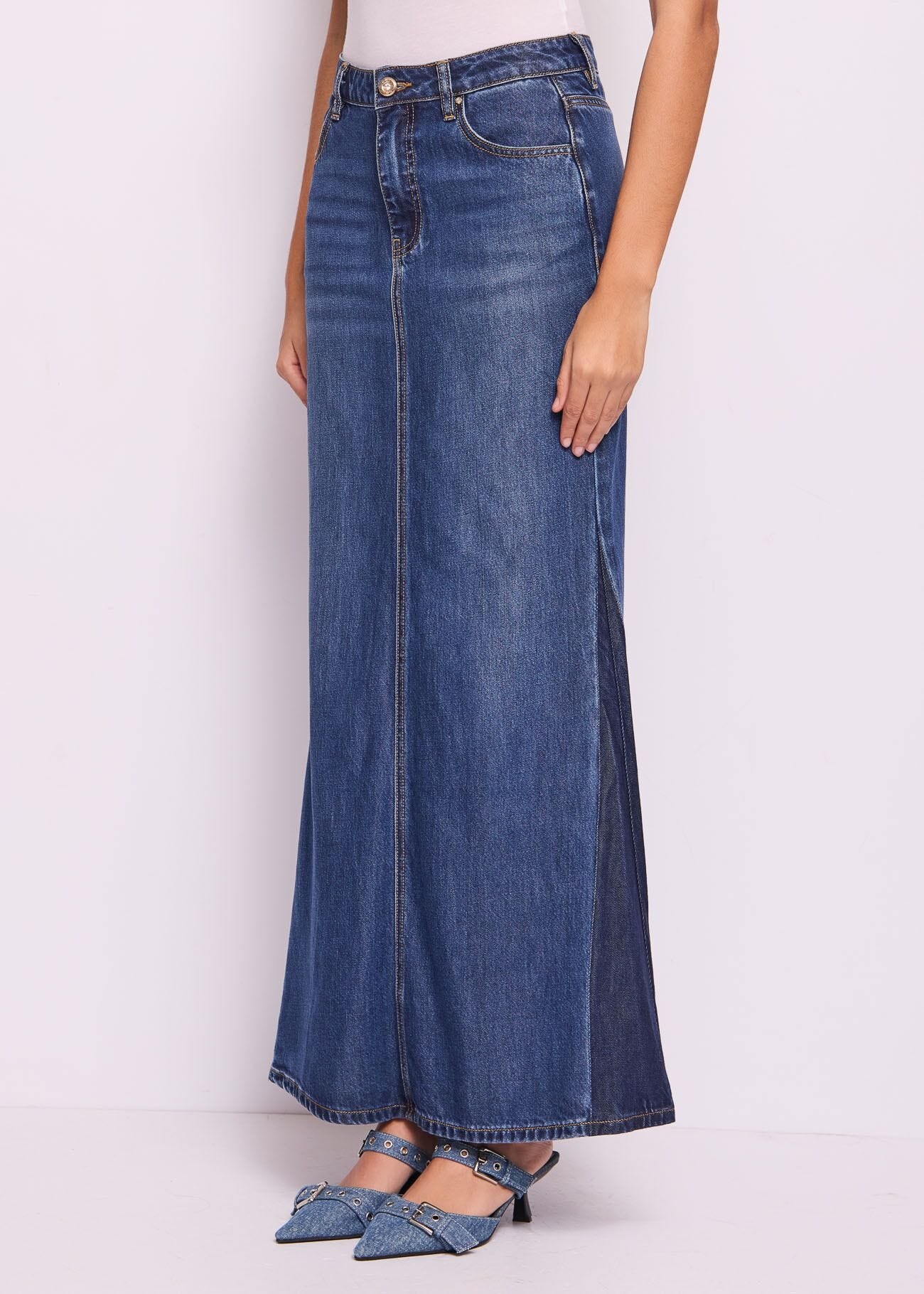 Falda larga vaquera de algodón 511ND76004 Denny Rose