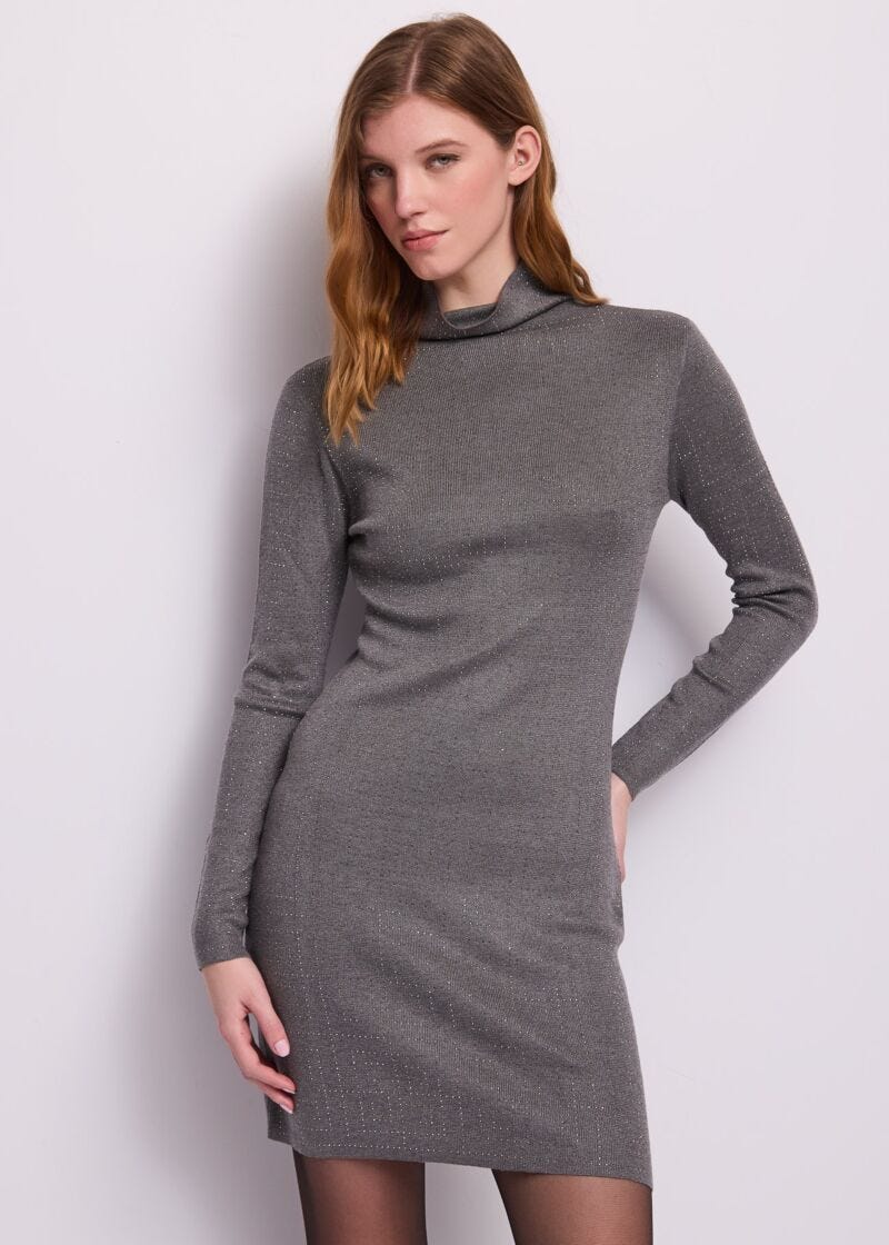 Abito da donna con collo alto e strass - Gaudì - fronte