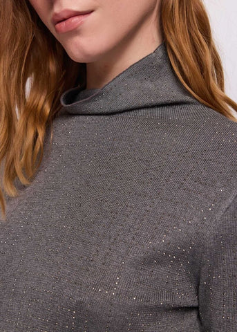 Abito da donna con collo alto e strass - Gaudì - laterale