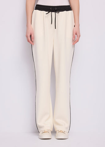 Pantaloni jogging bianchi da donna con coulisse