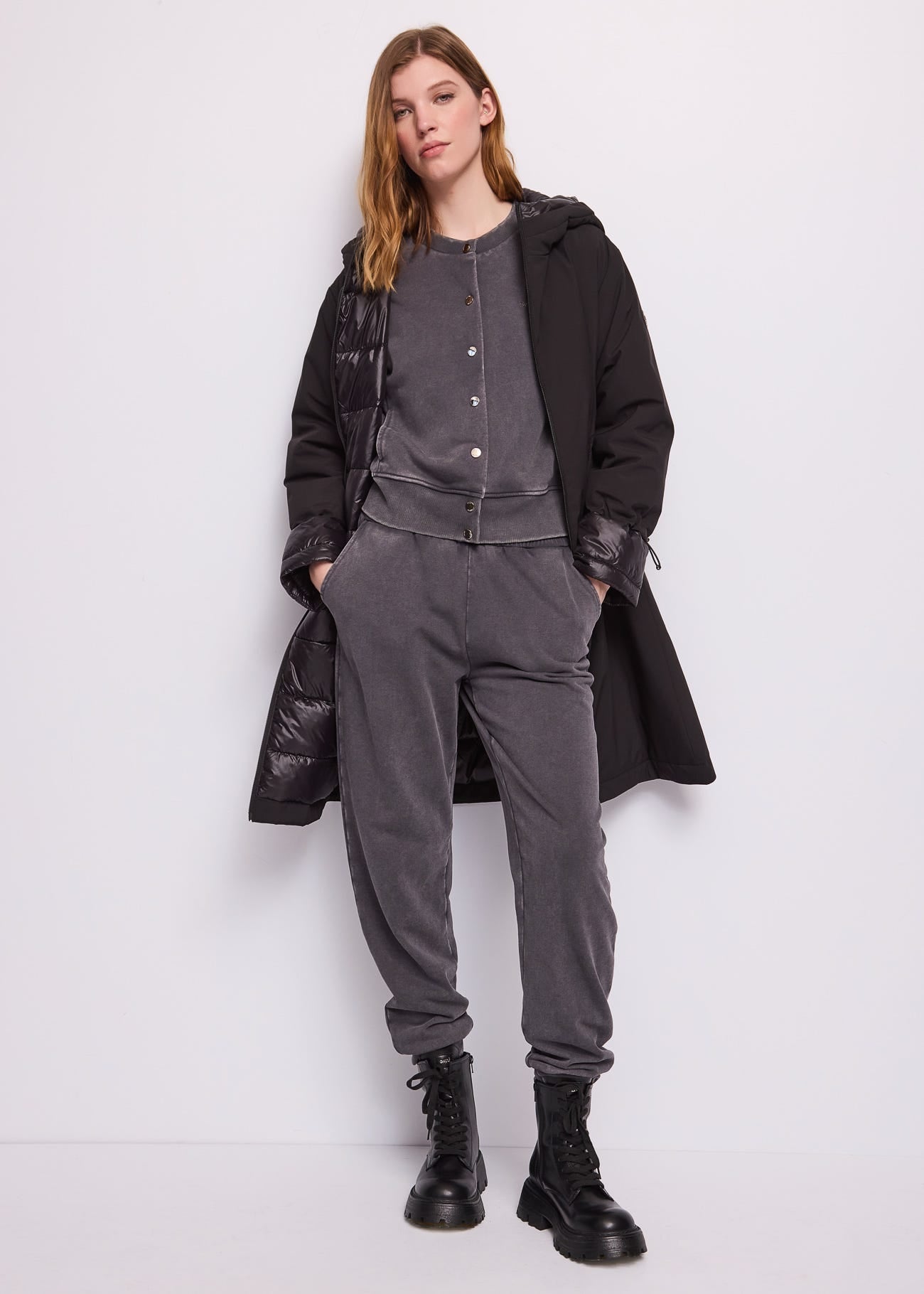 Pantaloni jogging da donna in cotone felpato