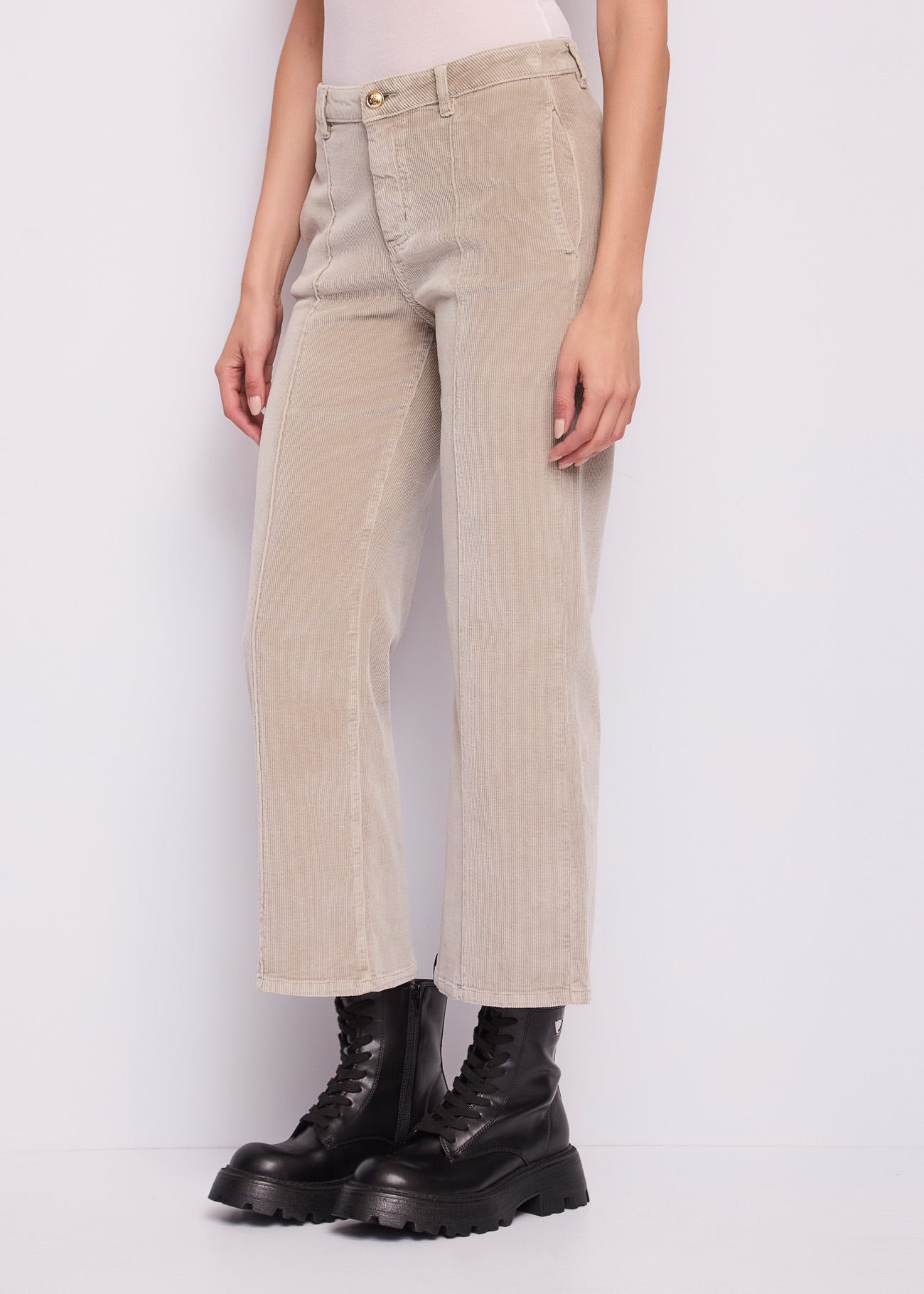 Pantaloni da donna in velluto di cotone