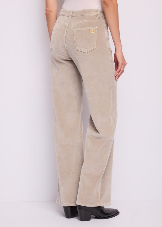 Pantaloni wide leg da donna in velluto di cotone